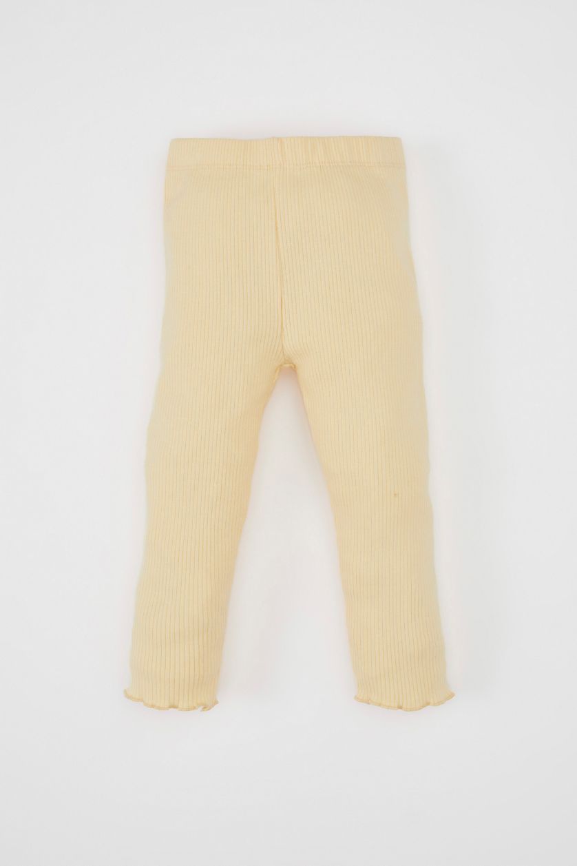 BABY GIRL Yellow Baby Girl Floral Ribbed Camisole T-Shirt Top Bottom 2 Piece Set