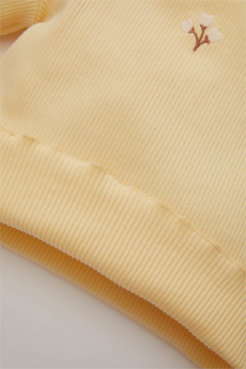 BABY GIRL Yellow Baby Girl Floral Ribbed Camisole T-Shirt Top Bottom 2 Piece Set