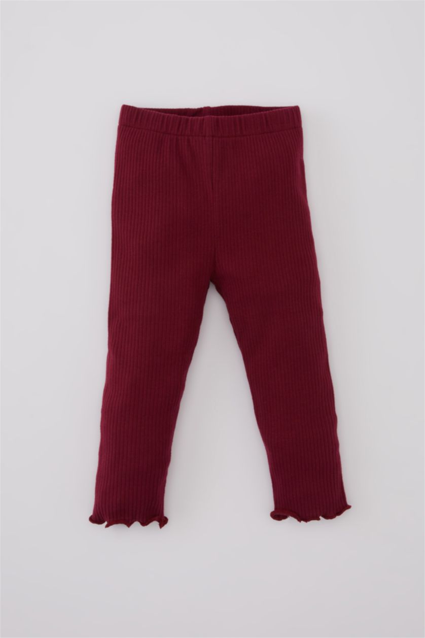 طفلة صغيرة خمري طقم بناتي فلورال مضلع - قطعتين