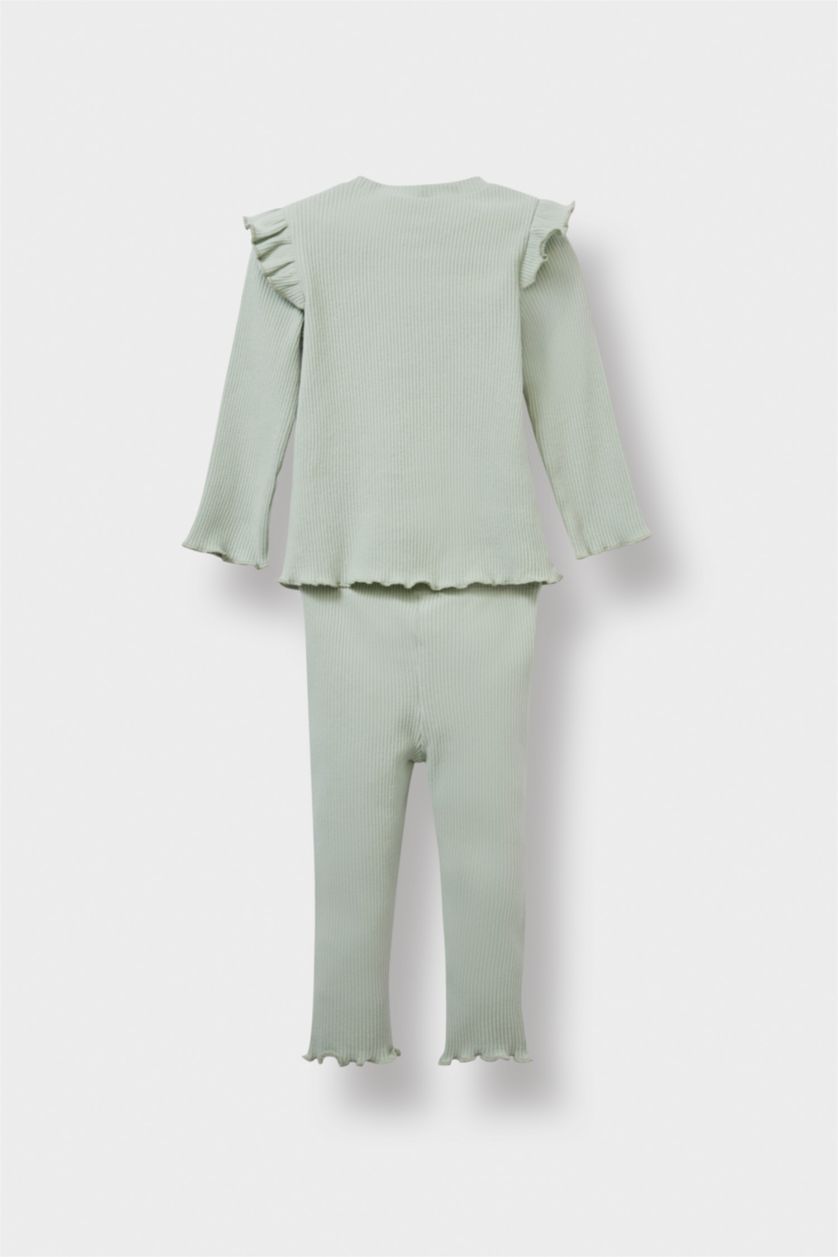 BABY GIRL Mint Baby Girl Floral Ribbed T-Shirt Leggings 2 Piece Set