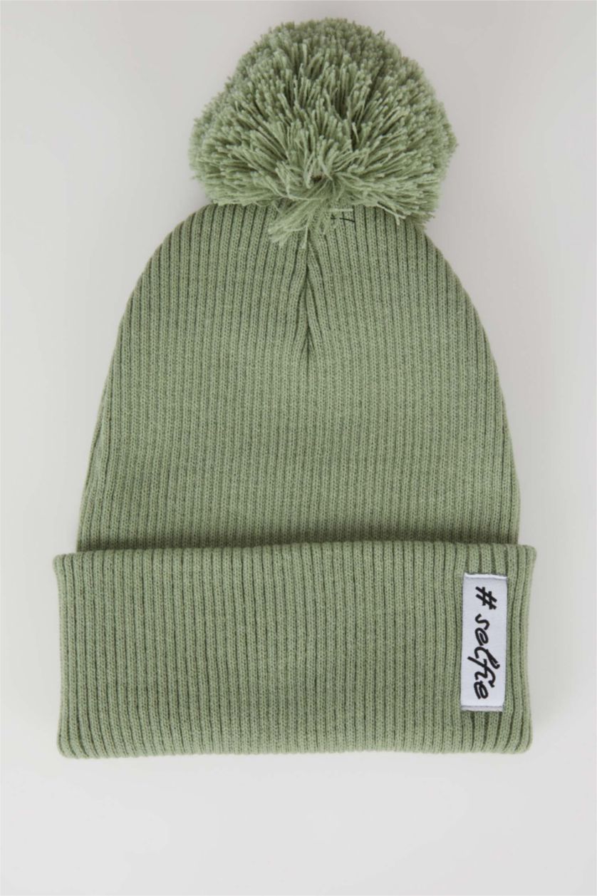 FEMME Vert Bonnet d'hiver Femme