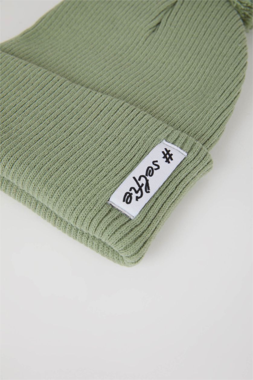 FEMME Vert Bonnet d'hiver Femme