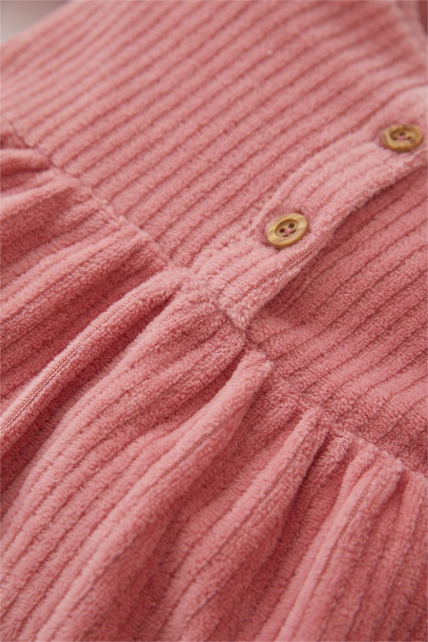 BÉBÉ FILLE Bordeaux Robe à manches longues en velours côtelé pour bébé fille