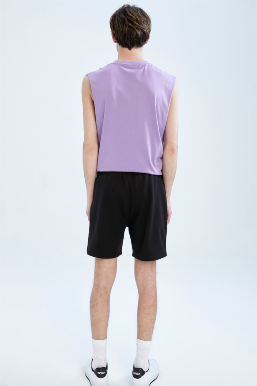 رجال أسود شورت كابري سليم فيت بساق ضيق