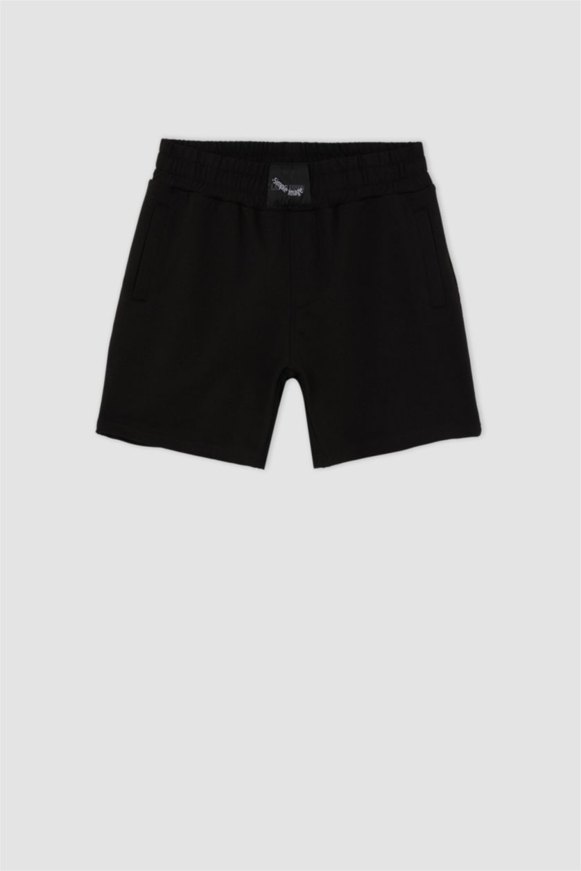 رجال أسود شورت كابري سليم فيت بساق ضيق