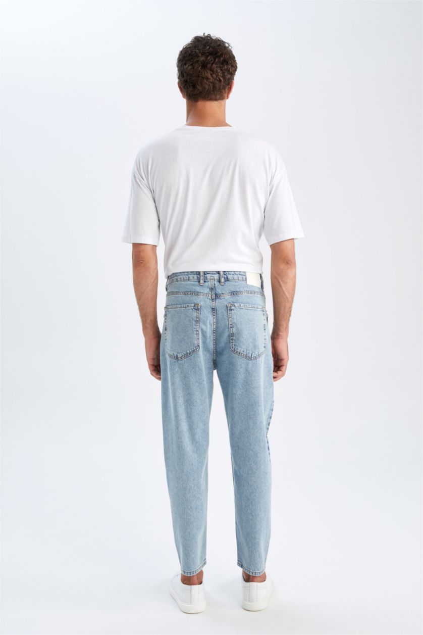 Erkek Açık Mavi Loose Fıt Pantolon