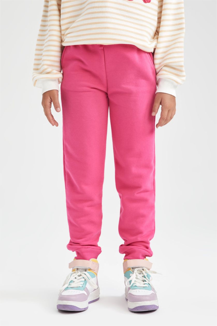 GIRLS & TEENS Pink Girl's Jogger Standard Fit Back To School Thick Fabric Sweatpants