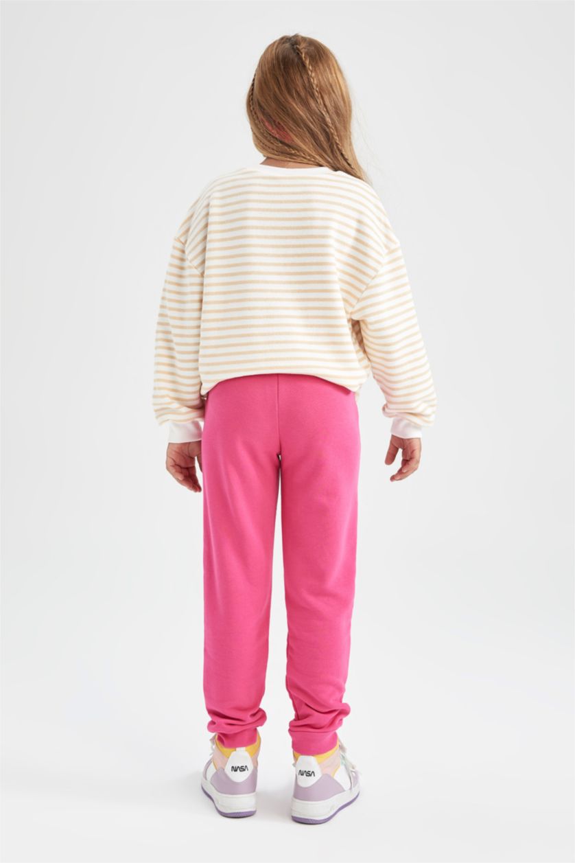 GIRLS & TEENS Pink Girl's Jogger Standard Fit Back To School Thick Fabric Sweatpants