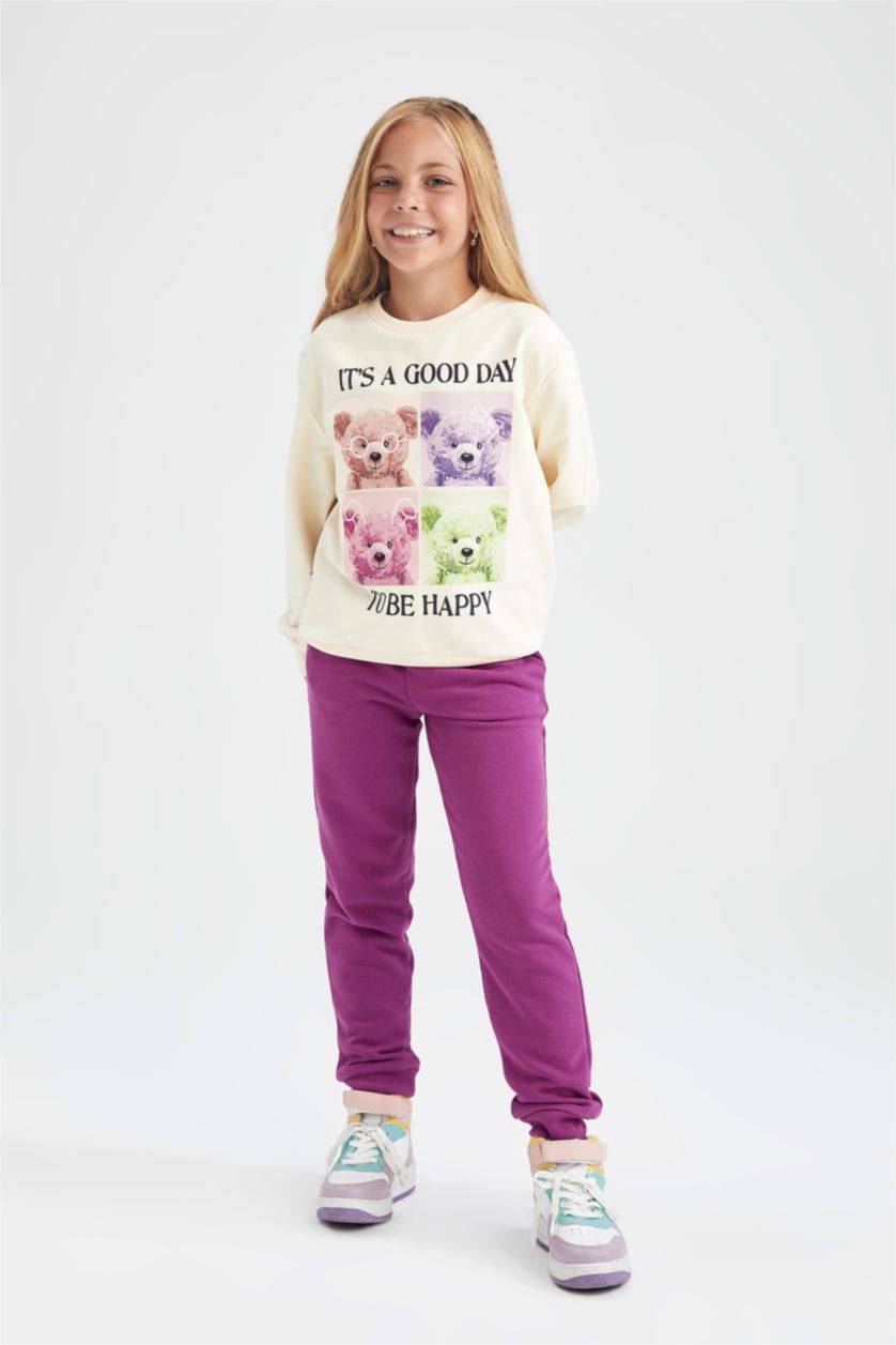 GIRLS & TEENS Purple بنطلون جوجر قصة عادية
