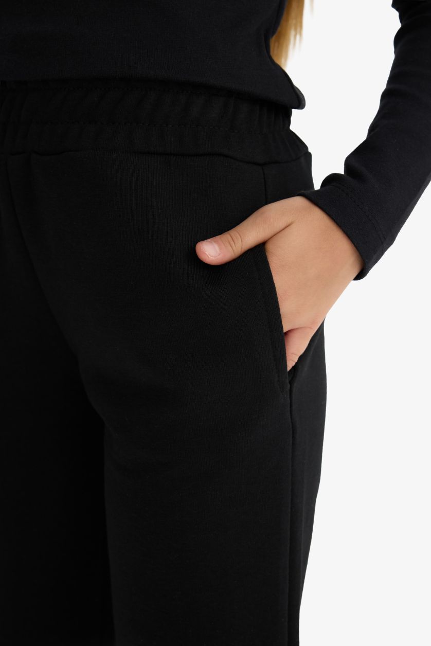 بناتي أسود بنطلون سويت بانتس بناتي بيزك جوجر قصة عادية