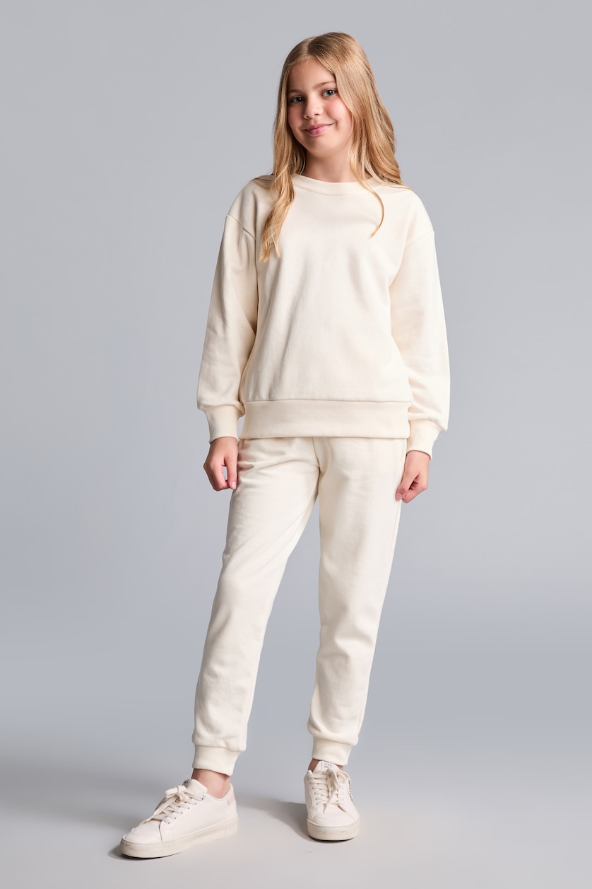 GIRLS & TEENS Ecru Jogger Fit Elastic Waist Sweatpants