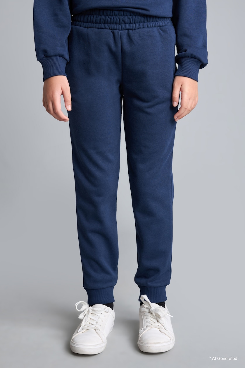 GIRLS & TEENS NAVY Girl Elastic Waist Pocket Jogger Sweatpants