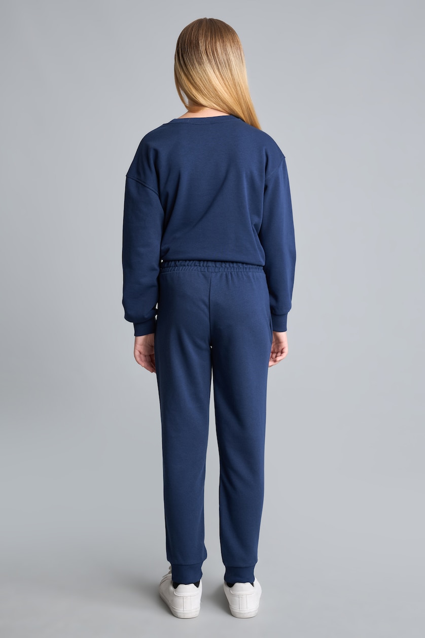 GIRLS & TEENS NAVY Pantalon de survêtement jogger à taille élastique avec poches pour fille