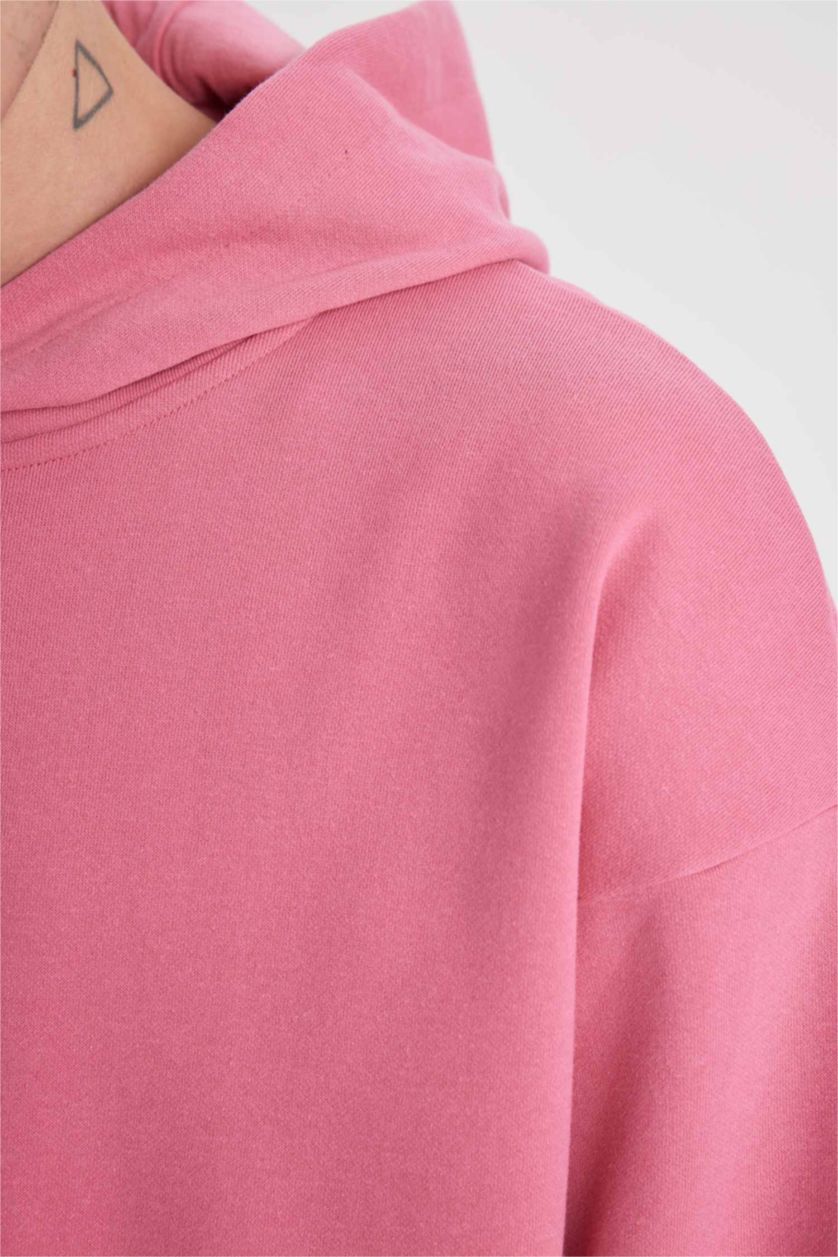 HOMME Rose Sweat à capuche Oversize Basique avec poche et intérieur doux en tissu peluche