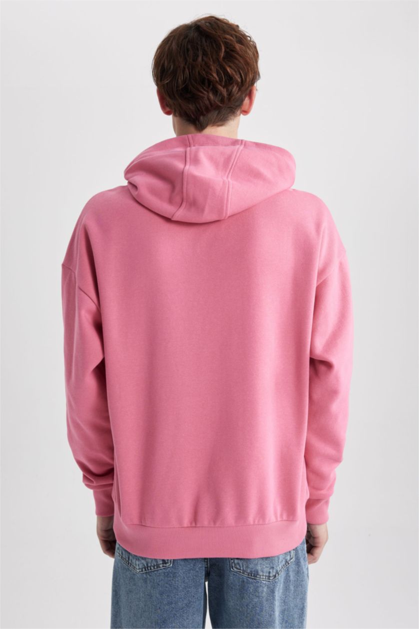 HOMME Rose Sweat à capuche Oversize Basique avec poche et intérieur doux en tissu peluche