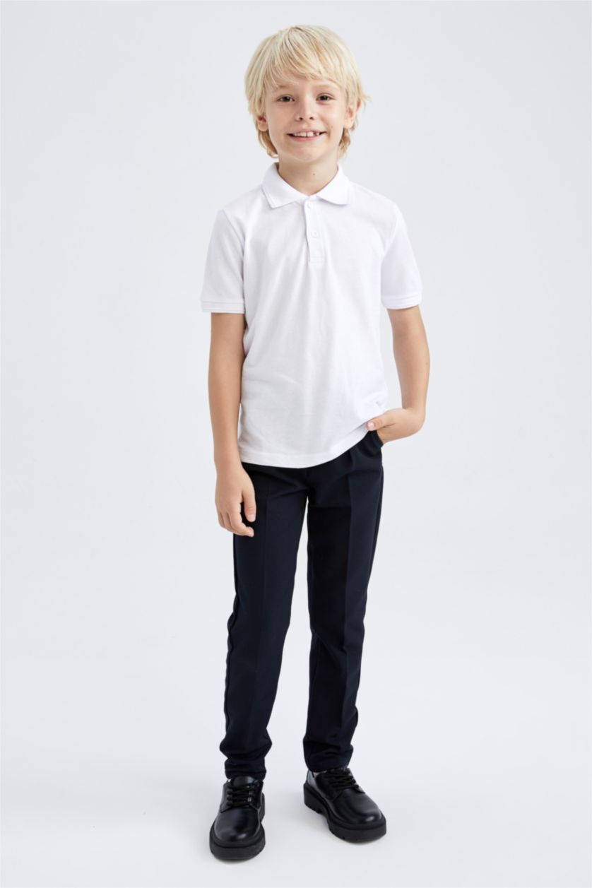 GARÇONS Blanc Polo à manches longues Col Polo 2 Garçon