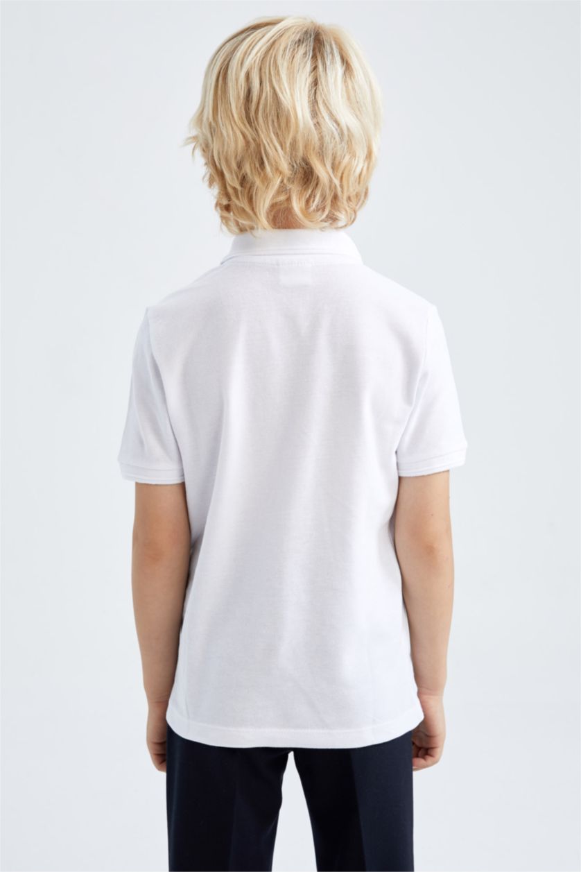 GARÇONS Blanc Polo à manches longues Col Polo 2 Garçon