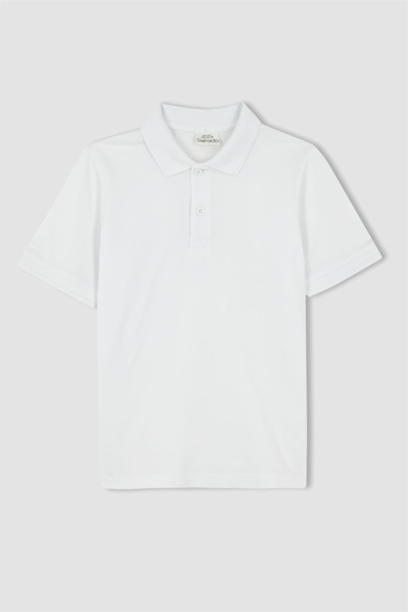 GARÇONS Blanc Polo à manches longues Col Polo 2 Garçon