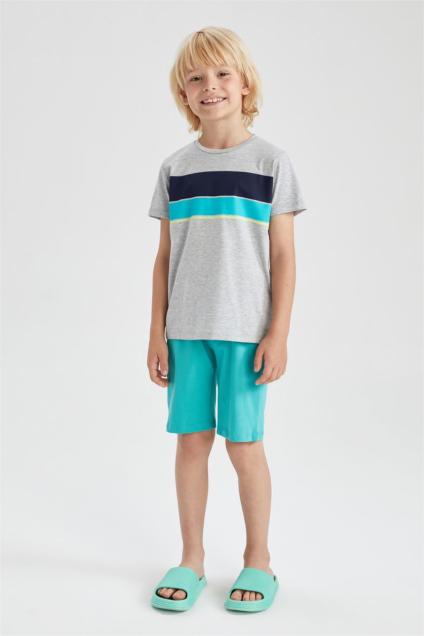 BOYS & TEENS Turquoise شورت قصة عادية