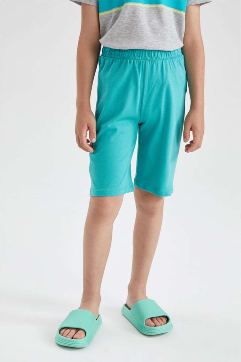 BOYS & TEENS Turquoise شورت قصة عادية