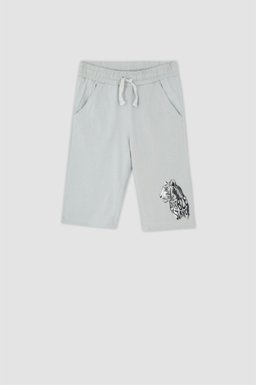 BOYS & TEENS Light Grey شورت قصة عادية