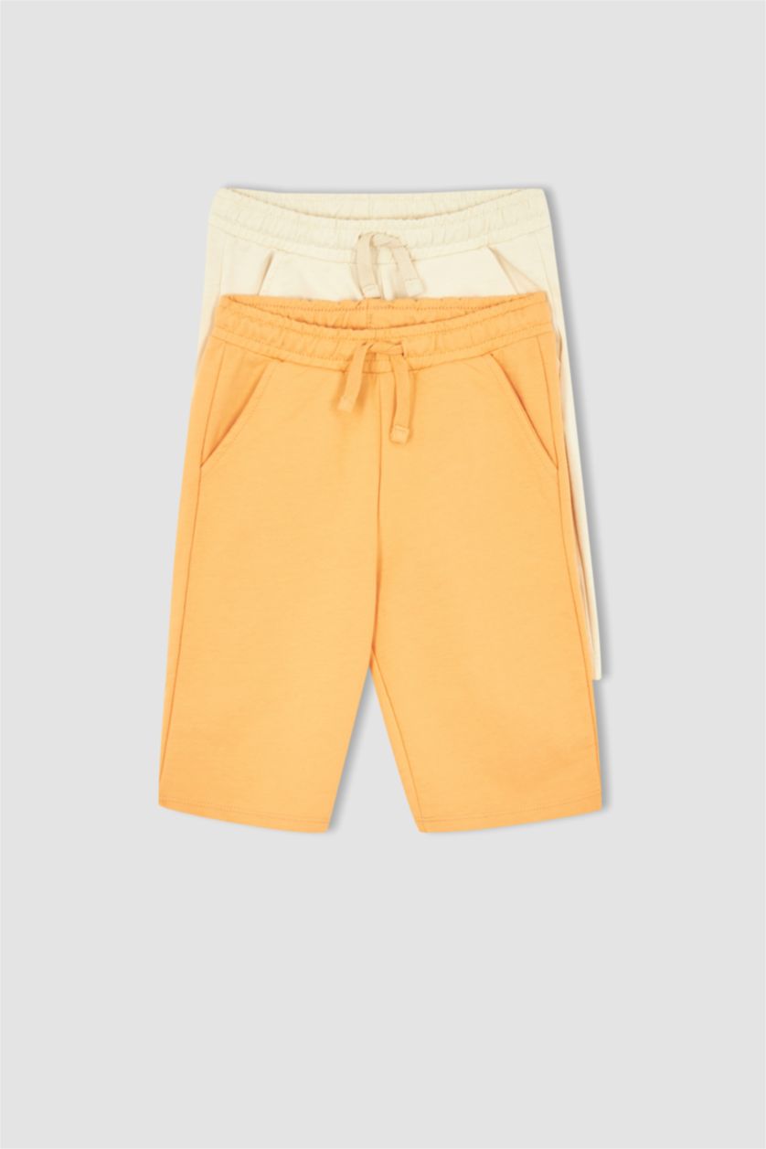 Erkek Çocuk - Genç Erkek Turuncu Erkek Çocuk Regular Fit 2'li Bermuda Şort