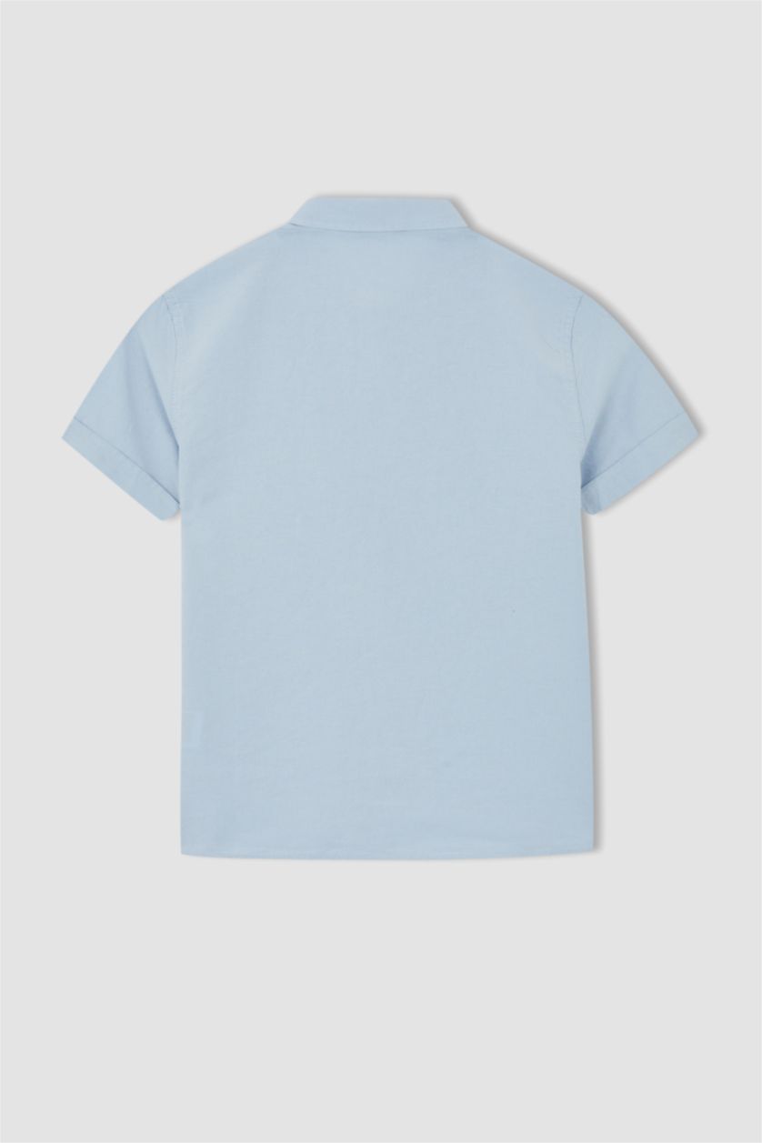 Boys & Teens Light Blue Regular Fit Short Sleeve Shirt