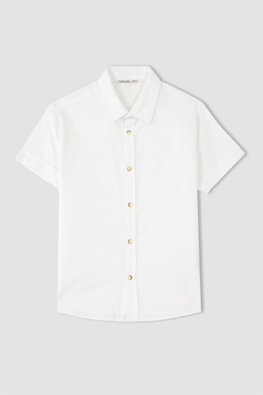 GARÇONS Blanc Chemises à manches courtes Oxford Col Polo Garçon