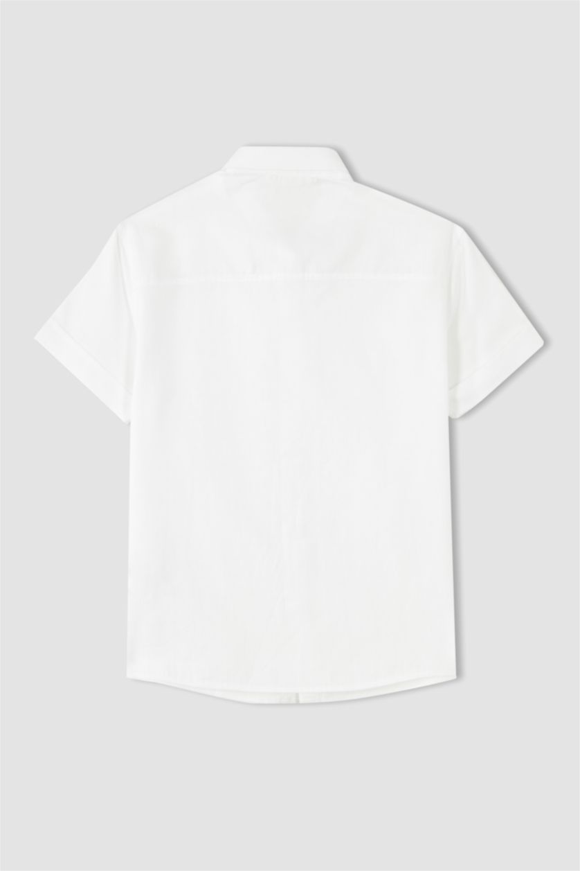 GARÇONS Blanc Chemises à manches courtes Oxford Col Polo Garçon