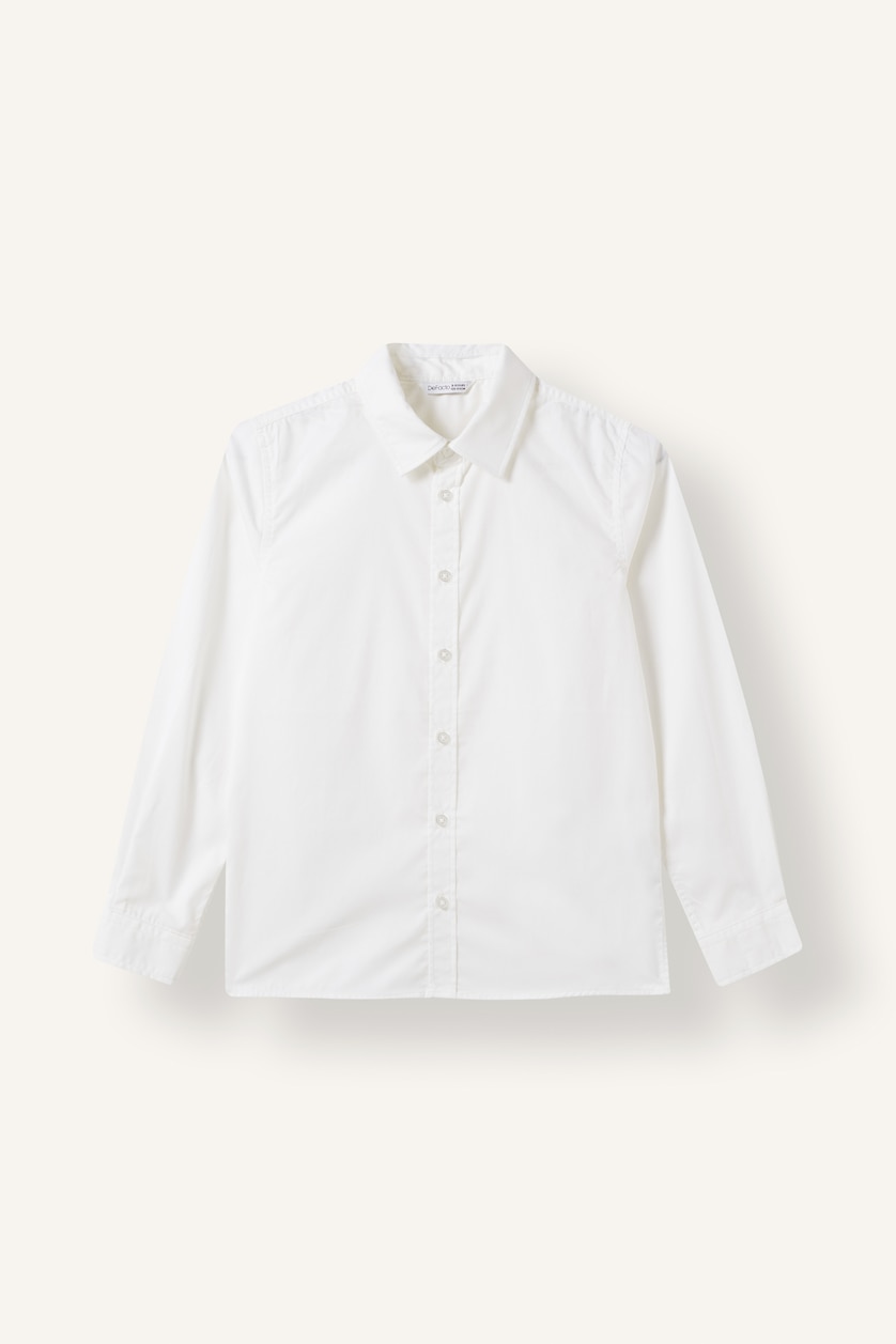 Erkek Çocuk - Genç Erkek Violet Beyaz Regular Fıt Poplin Gömlek Erkek Çocuk