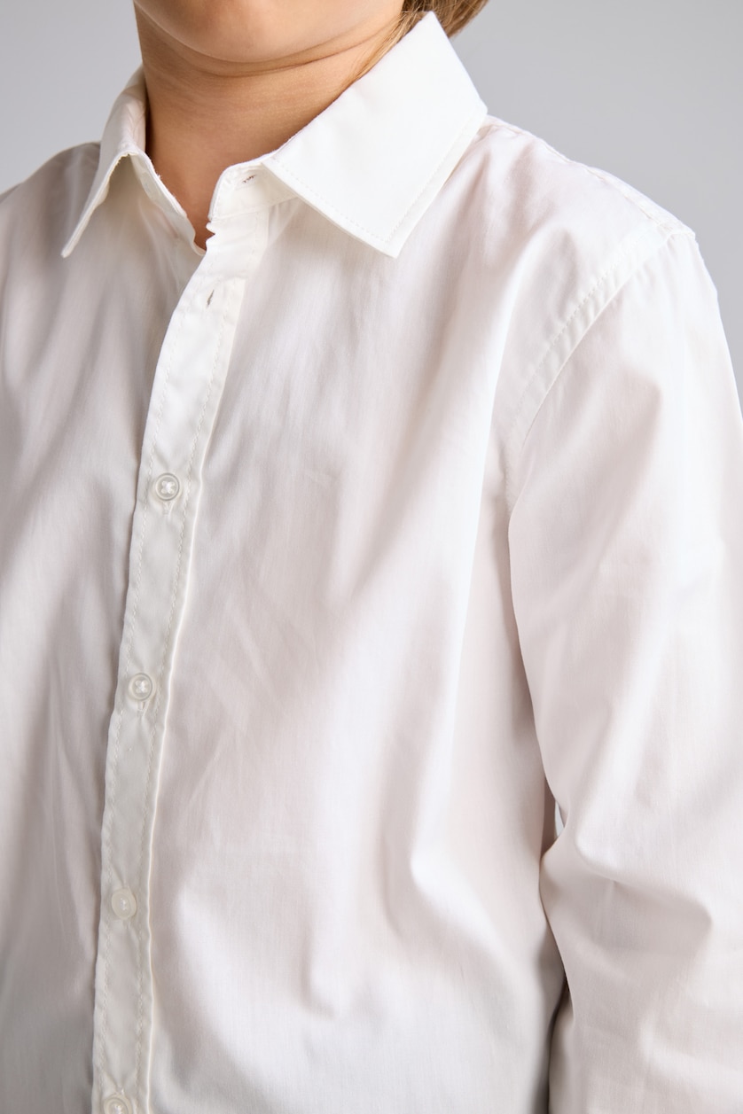 BOYS & TEENS VIOLET WHITE Boy Regular Fit Shirt Collar Poplin Long Sleeve Shirt