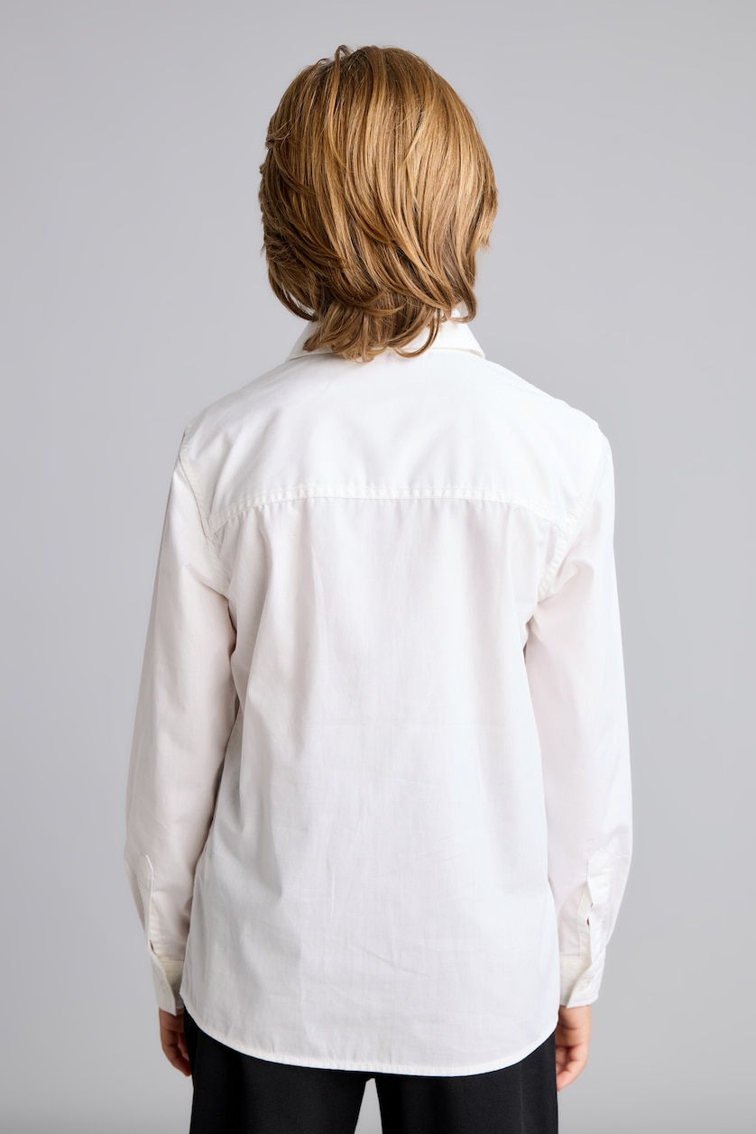 BOYS & TEENS VIOLET WHITE Boy Regular Fit Shirt Collar Poplin Long Sleeve Shirt