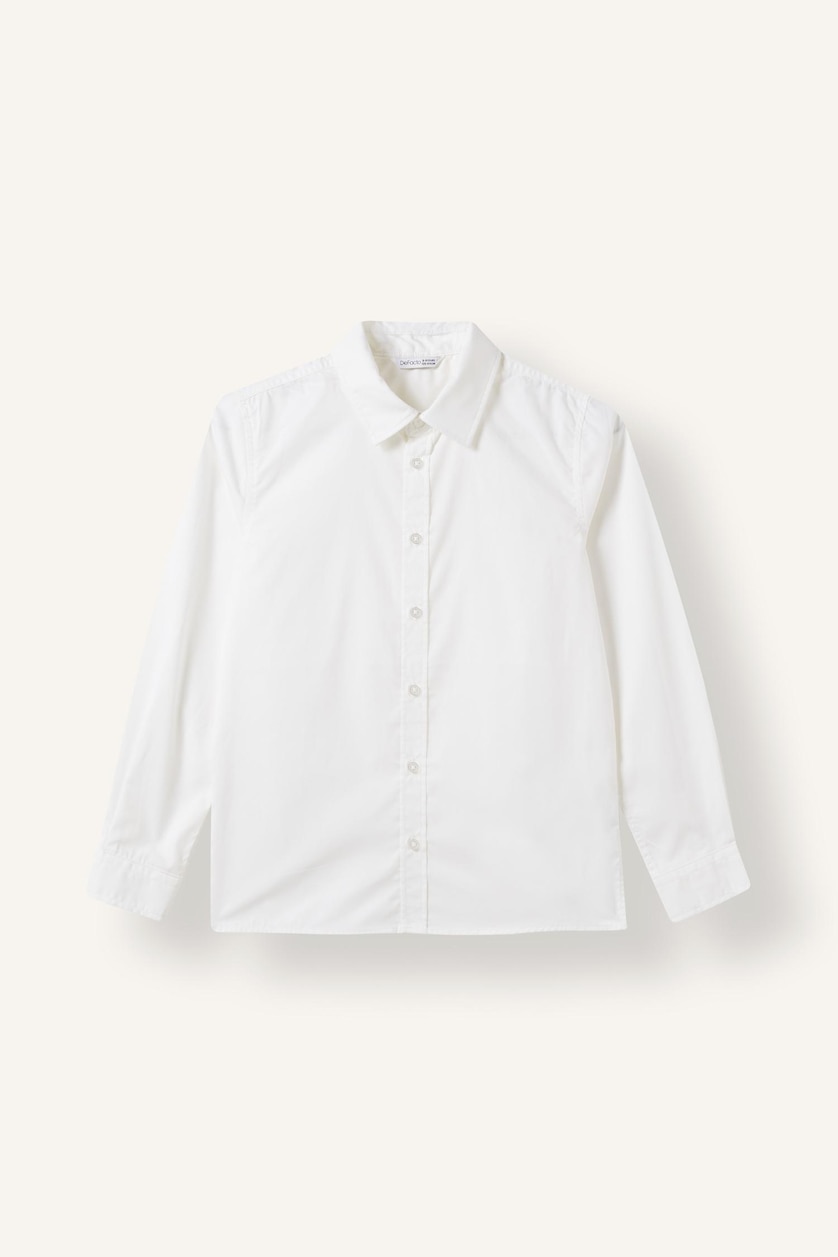BOYS & TEENS VIOLET WHITE Boy Regular Fit Shirt Collar Poplin Long Sleeve Shirt