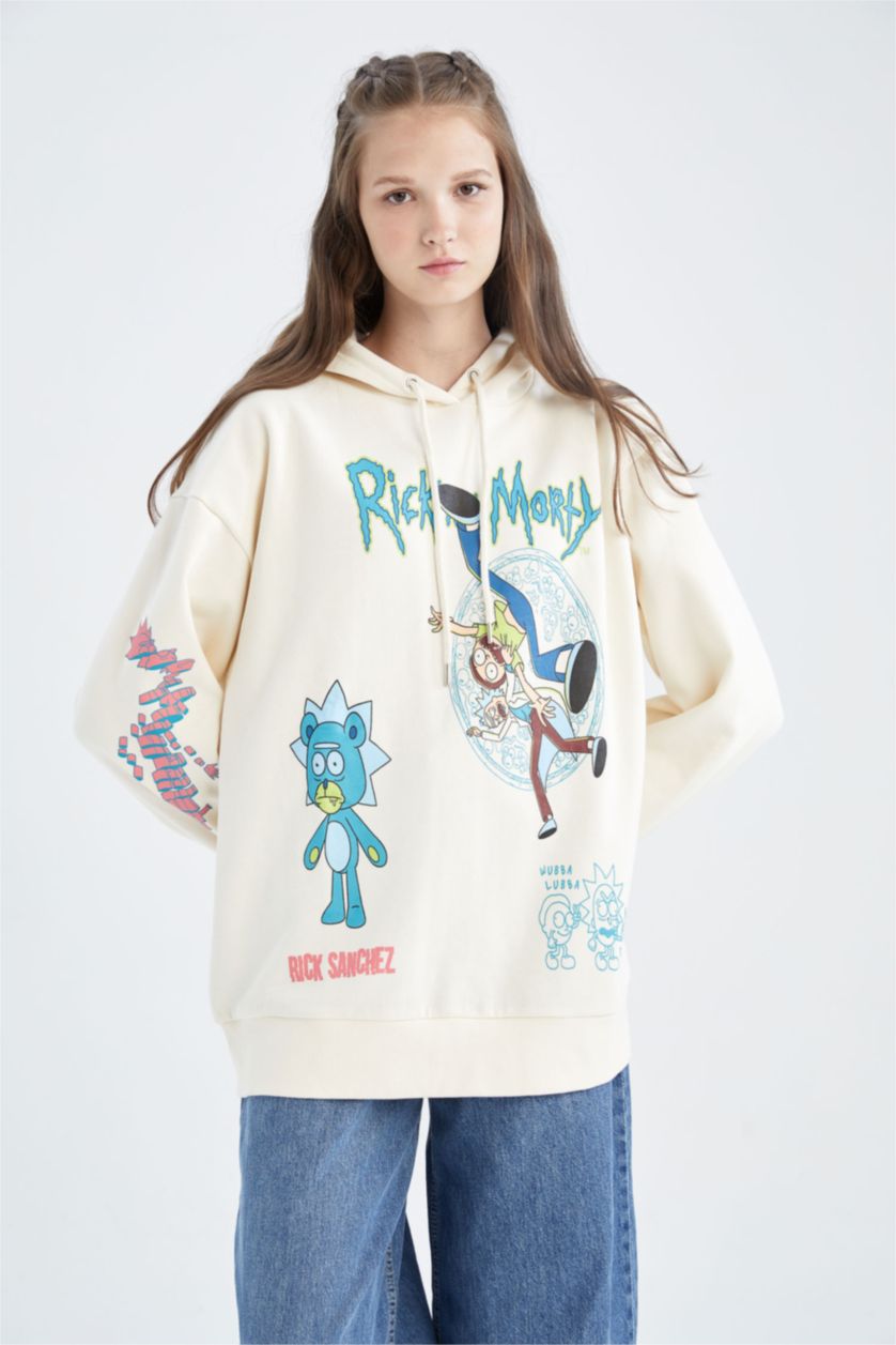Kadın Bej Oversıze Kalın Kumaş Sweatshirt