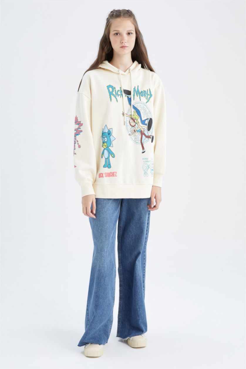 Kadın Bej Oversıze Kalın Kumaş Sweatshirt