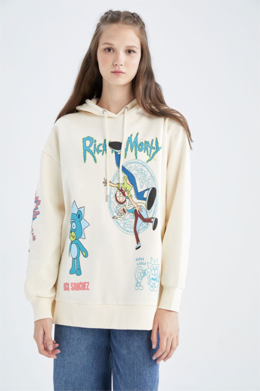 Kadın Bej Oversıze Kalın Kumaş Sweatshirt