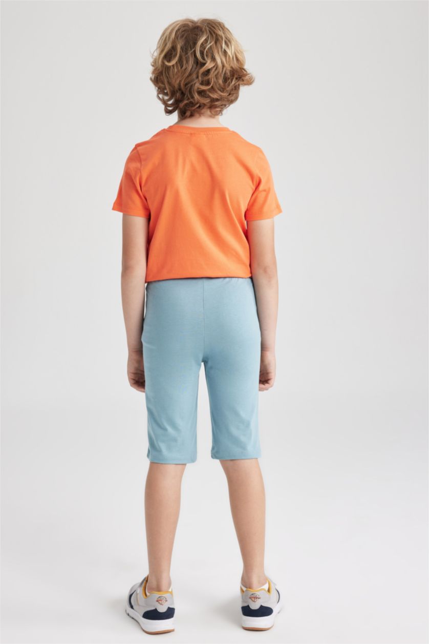 أولادي أزرق شورت اولادي طويل قطن ممشط قصة عادية