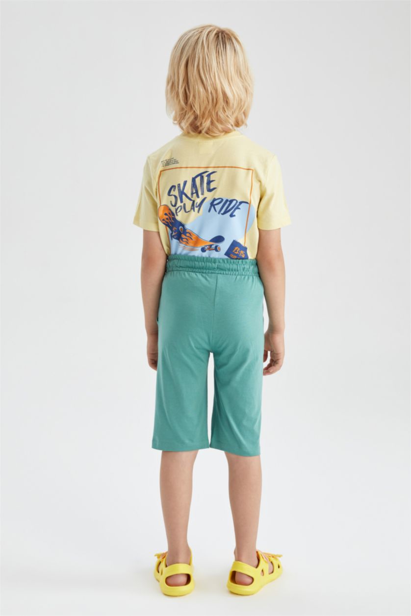 أولادي أخضر شورت اولادي طويل قطن ممشط قصة عادية