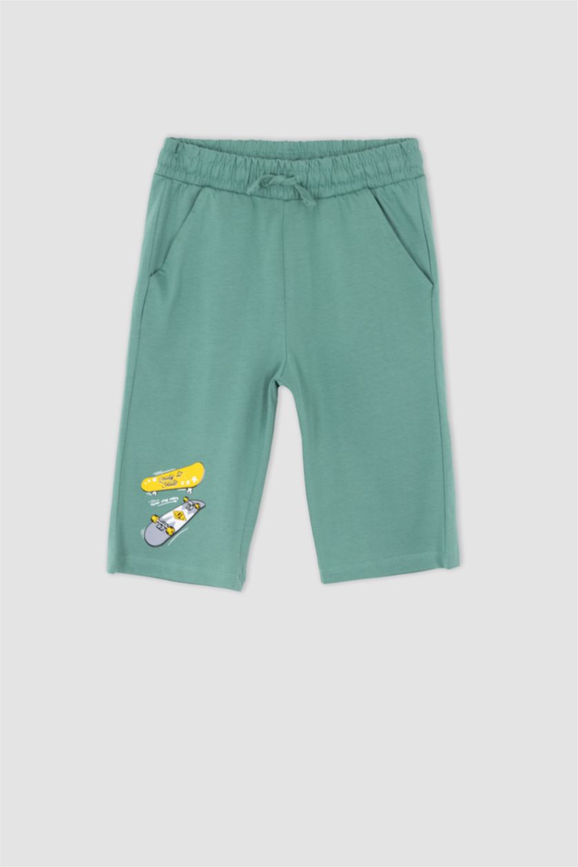 أولادي أخضر شورت اولادي طويل قطن ممشط قصة عادية