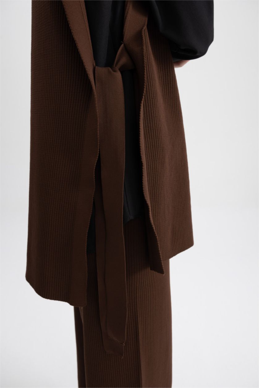 WOMAN Brown Regular Fit Crew Neck Vest