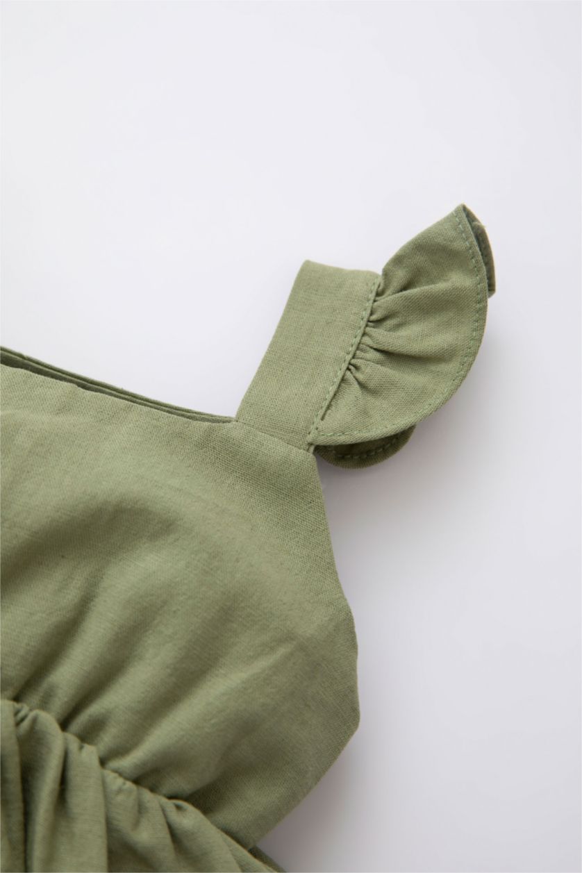 BÉBÉ FILLE Vert Ensemble En Tricot Lin Fleur Sans Manches 2 BéBé Fille