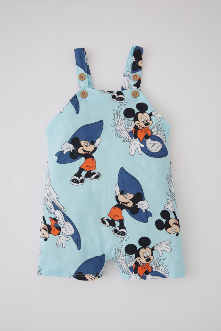 BABY BOY Aqua Baby Boy Disney Mickey & Minnie Newborn Short Jumpsuit