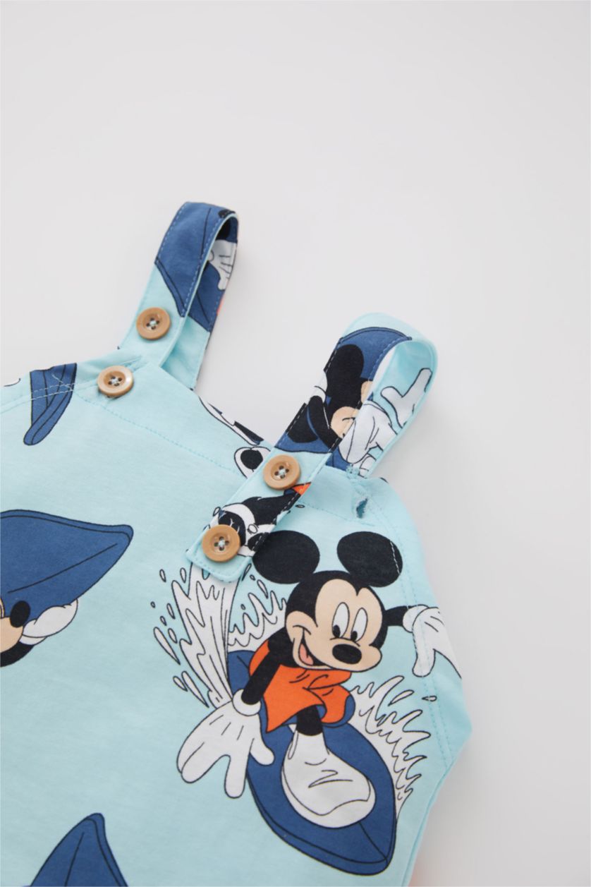 BABY BOY Aqua Baby Boy Disney Mickey & Minnie Newborn Short Jumpsuit