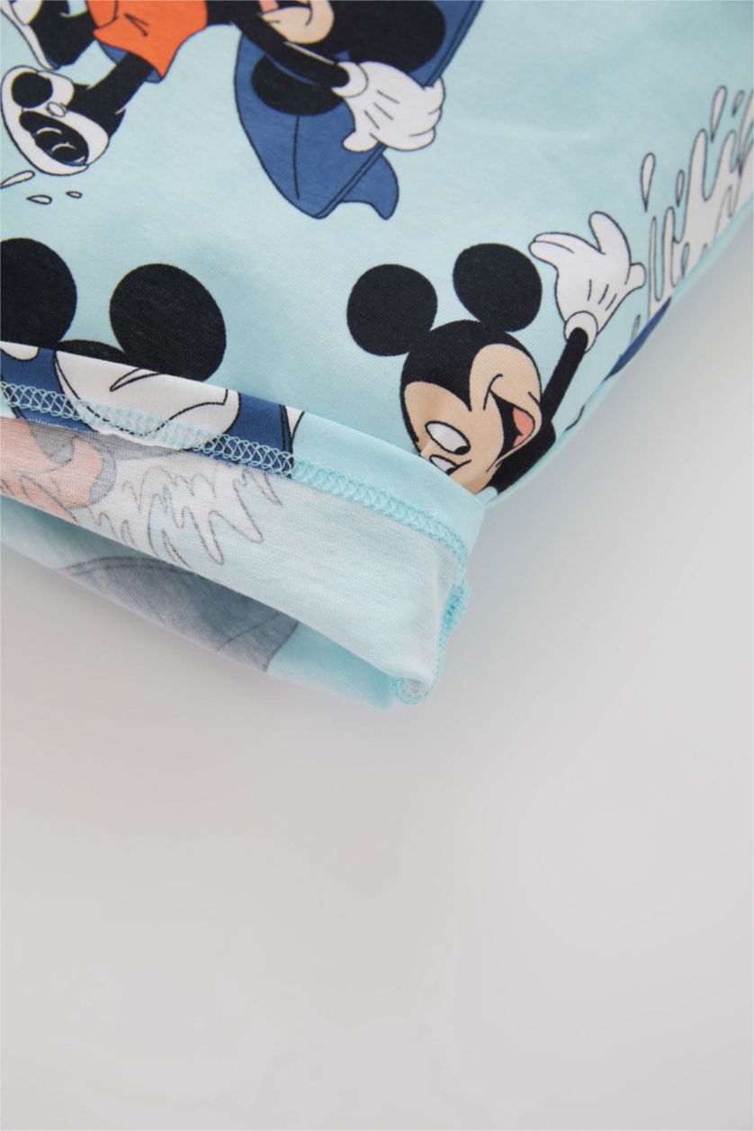 BABY BOY Aqua Baby Boy Disney Mickey & Minnie Newborn Short Jumpsuit