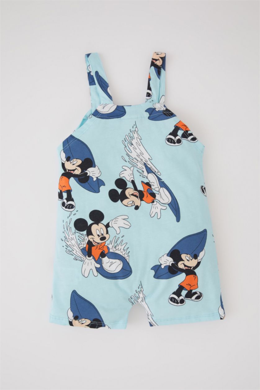 BABY BOY Aqua Baby Boy Disney Mickey & Minnie Newborn Short Jumpsuit