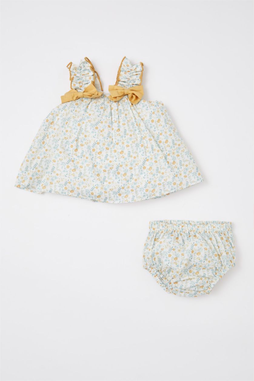 BÉBÉ FILLE Écru Ensemble En Tricot Lin Fleur Sans Manches 2 BéBé Fille