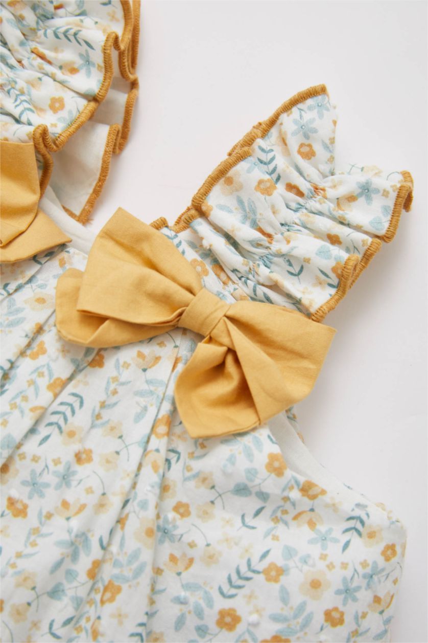 BÉBÉ FILLE Écru Ensemble En Tricot Lin Fleur Sans Manches 2 BéBé Fille