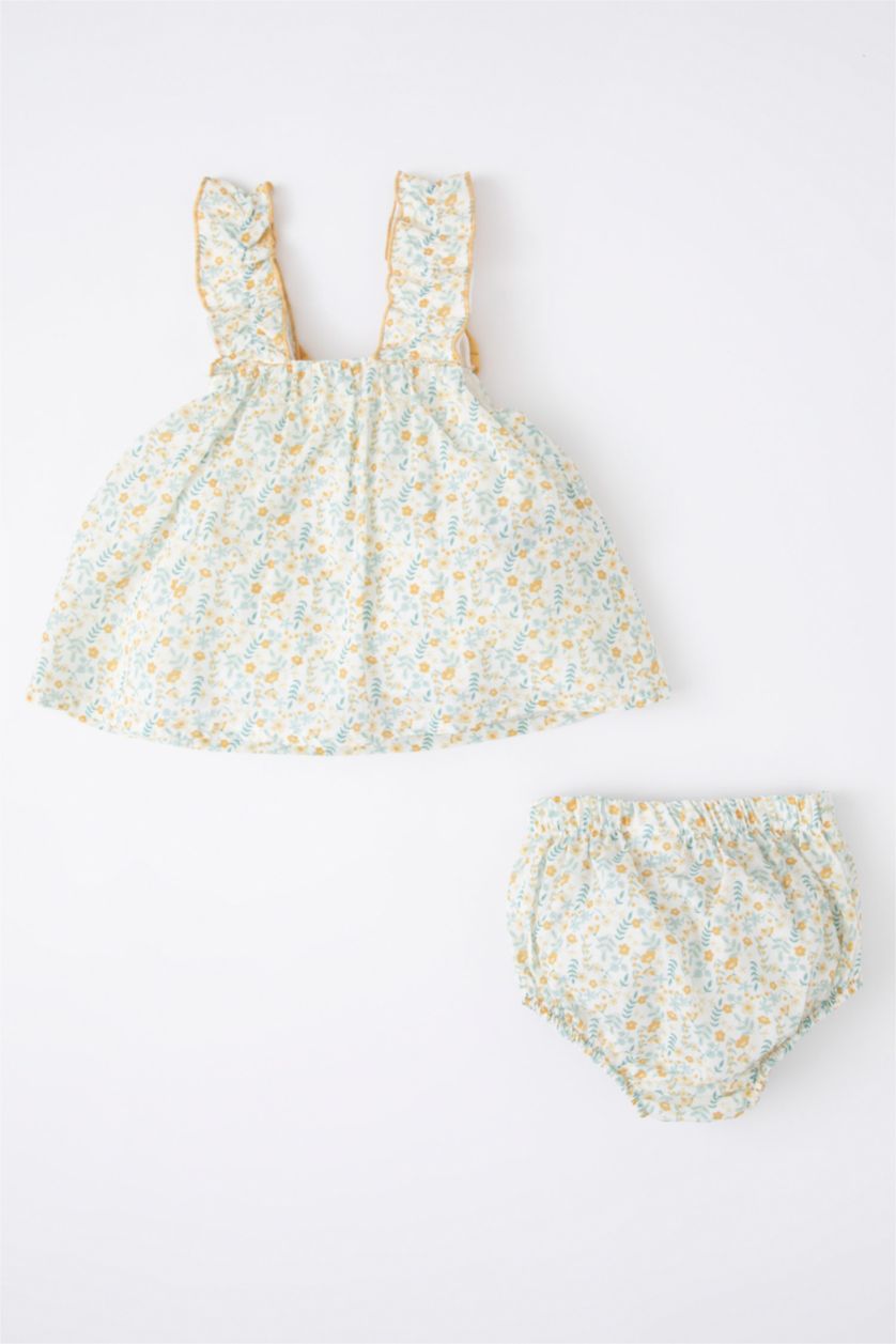 BÉBÉ FILLE Écru Ensemble En Tricot Lin Fleur Sans Manches 2 BéBé Fille