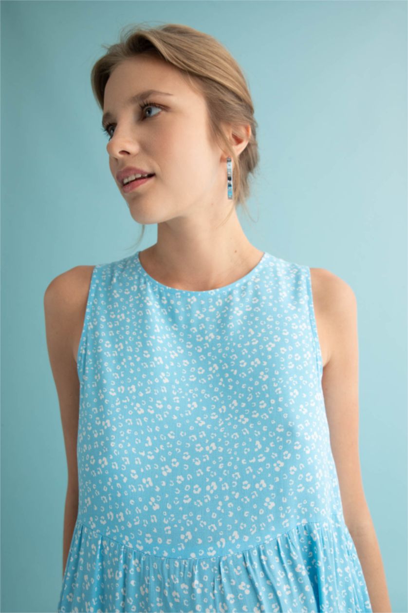 WOMAN Turquoise Regular Fit Sleeveless Maxi Maternity Dress