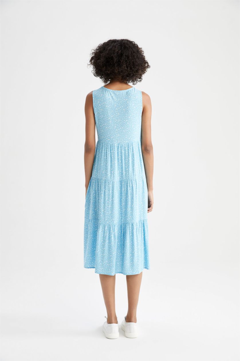 WOMAN Turquoise Regular Fit Sleeveless Maxi Maternity Dress